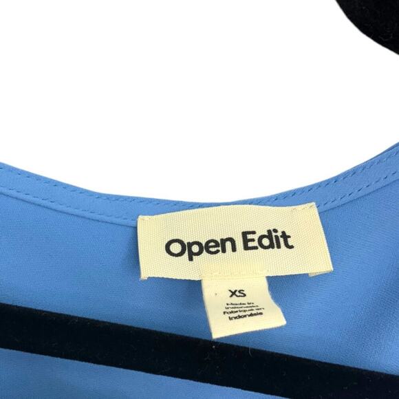 Open Edit Pleated Asymmetric Top Blue Size XS NWOT $59 MSRP - Picture 4 of 8